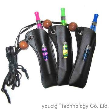 Cheap Black  Leather Electronic Cigarette  Lanyard Bag
